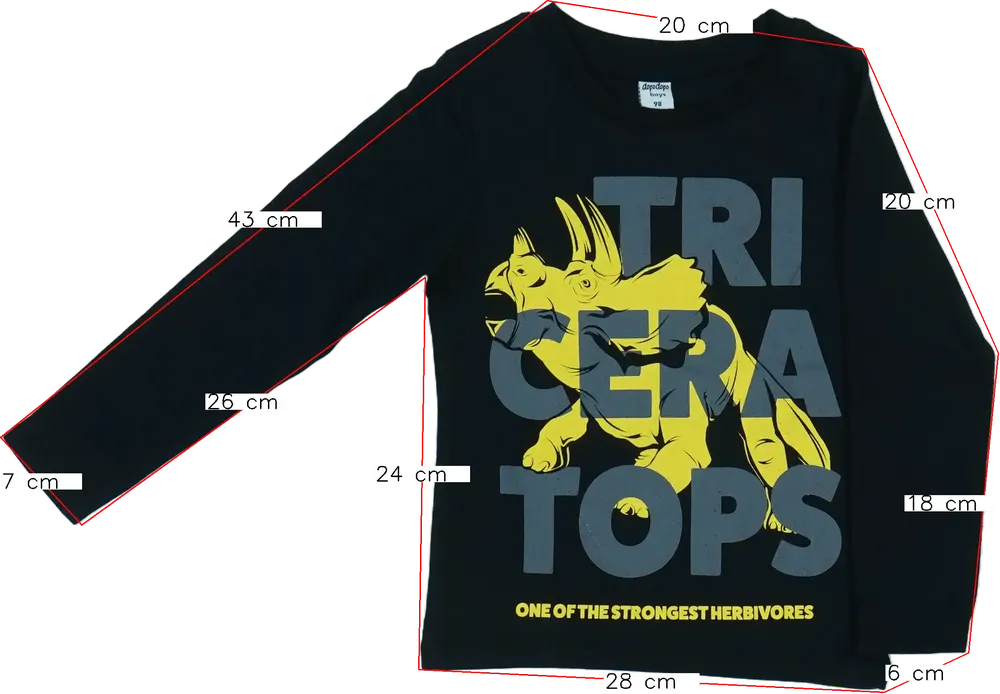 Fekete DopoDopo Hosszú ujjú felső EU 98 / UK 3 év / US 3T