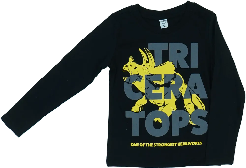 Fekete DopoDopo Hosszú ujjú felső EU 104 / UK 4 év / US 4T/XS