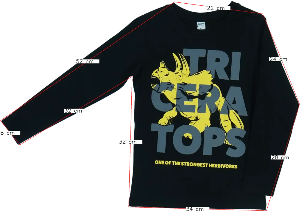 Fekete DopoDopo Hosszú ujjú felső EU 122 / UK 7 év / US 7 év/M