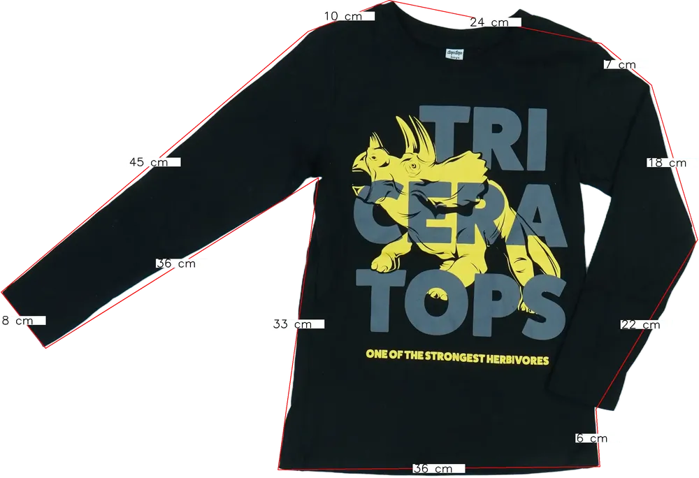 Fekete DopoDopo Hosszú ujjú felső EU 128 / UK 8 év / US 8 év/M