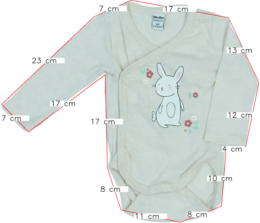 Barna DopoDopo Hosszú ujjú body EU 62 / UK 0-3 hónap / US 0-3 hónap