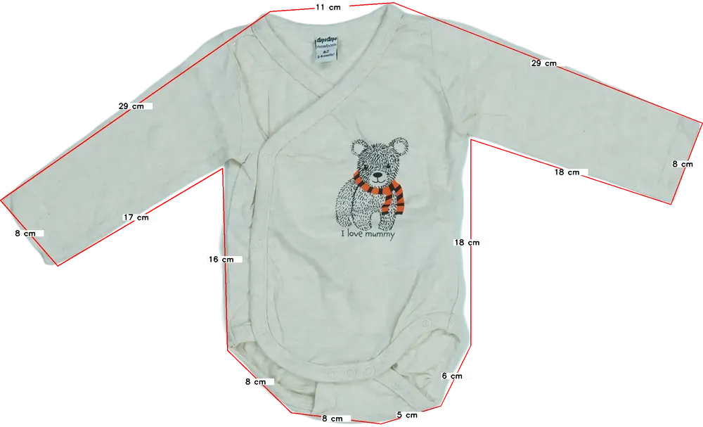 Barna DopoDopo Hosszú ujjú body EU 62 / UK 0-3 hónap / US 0-3 hónap