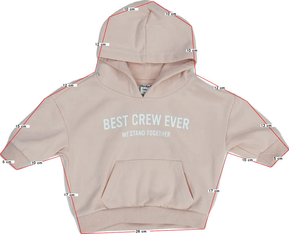 Rózsaszín DopoDopo Kapucnis pulóver EU 86 / UK 12-18 hónap / US 18 hónap