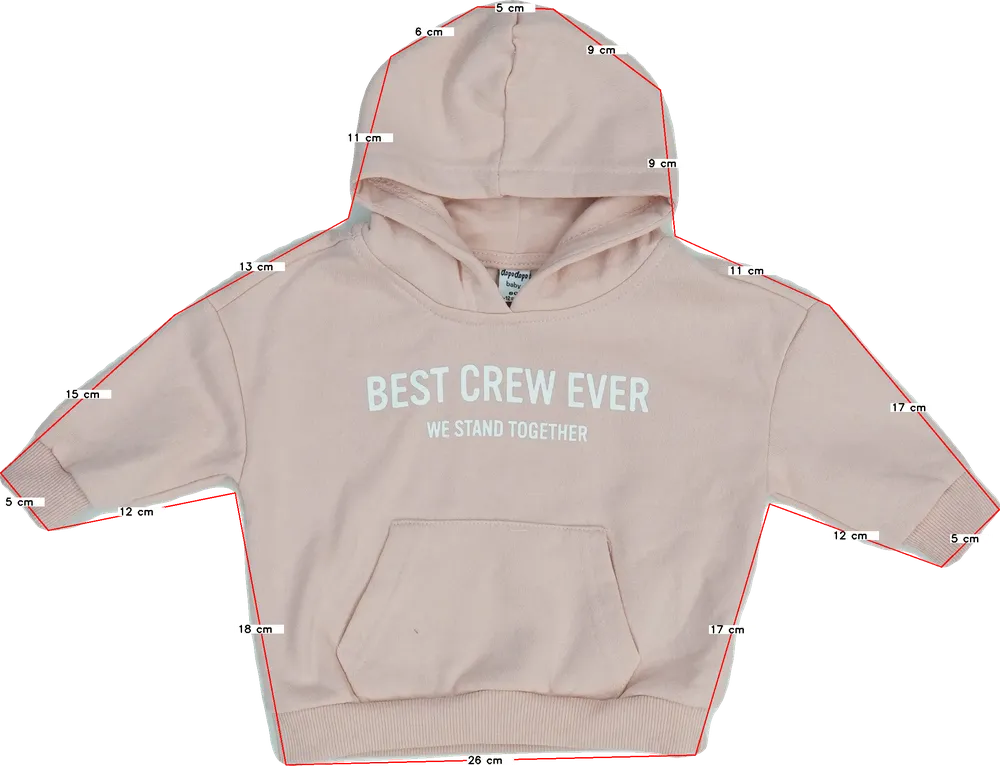 Rózsaszín DopoDopo Kapucnis pulóver EU 80 / UK 9-12 hónap / US 12 hónap