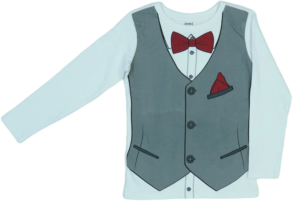 Fehér DopoDopo Hosszú ujjú felső EU 122 / UK 7 év / US 7 év/M