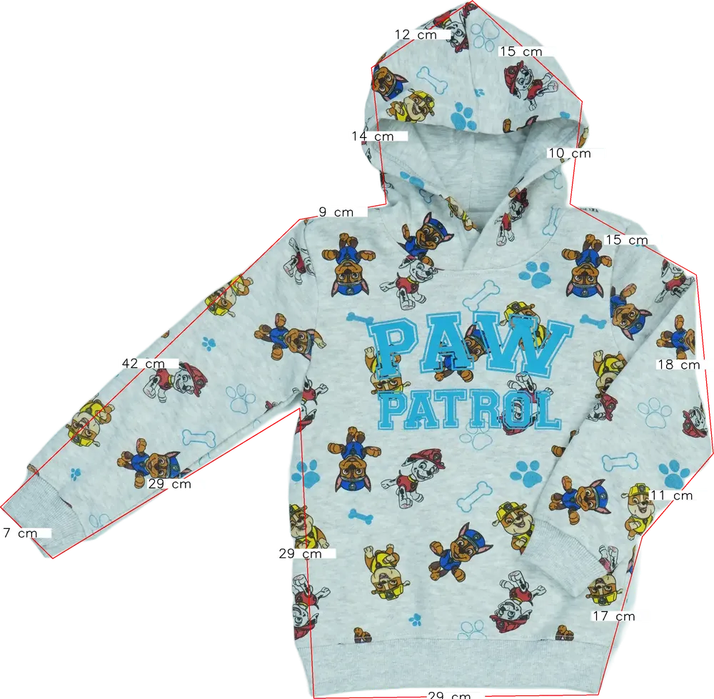 Szürke Nickelodeon Kapucnis pulóver EU 122 / UK 7 év / US 7 év/M