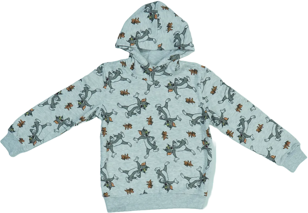 Szürke Tom&amp;Jerry Kapucnis pulóver EU 122 / UK 7 év / US 7 év/M