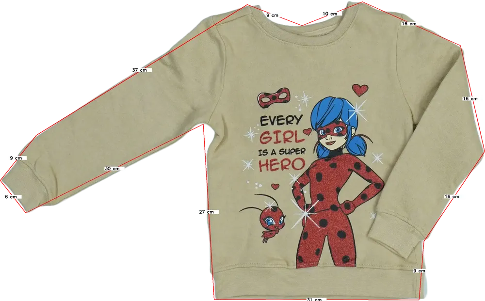 Barna Miraculous Ladybug Pulóver EU 116 / UK 6 év / US 6 év/S