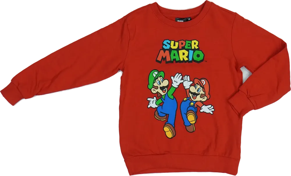 Piros Super Mario Pulóver EU 128 / UK 8 év / US 8 év/M