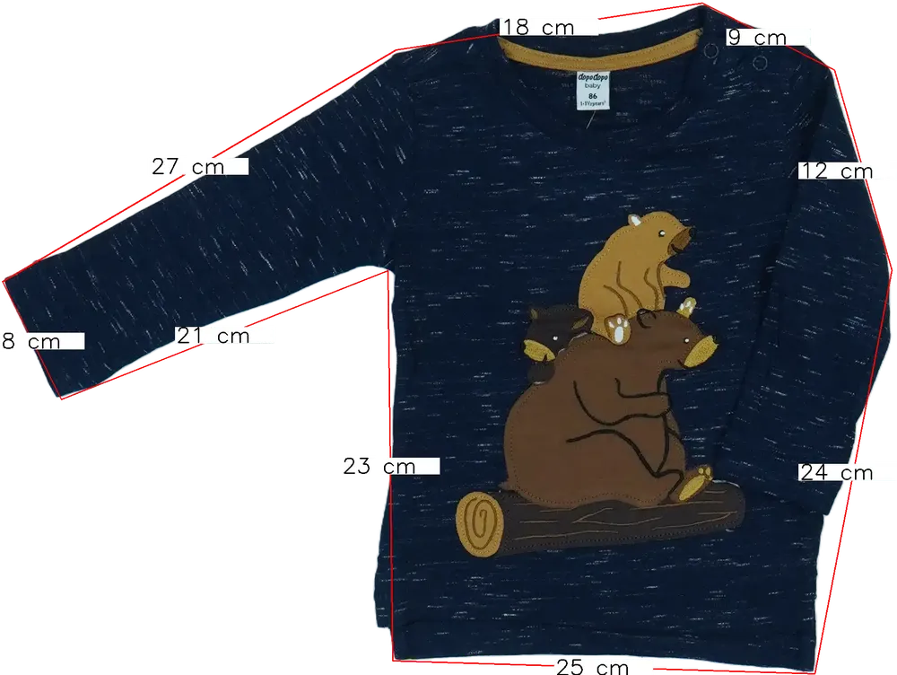 Kék DopoDopo Hosszú ujjú felső EU 86 / UK 12-18 hónap / US 18 hónap