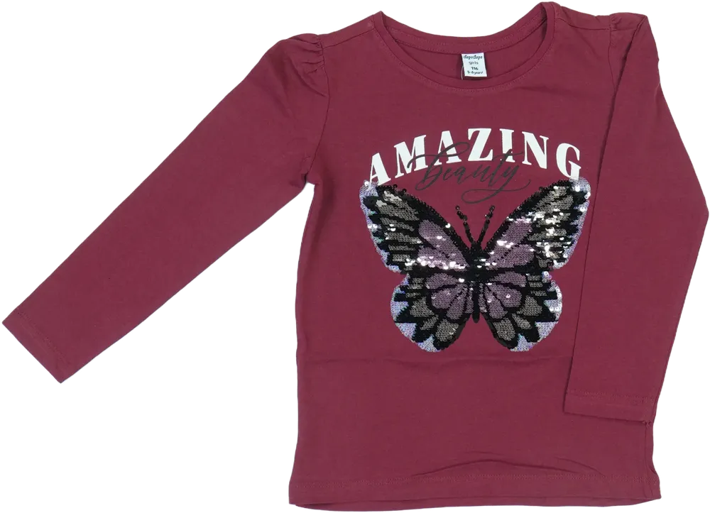 Bordó DopoDopo Hosszú ujjú felső EU 116 / UK 6 év / US 6 év/S