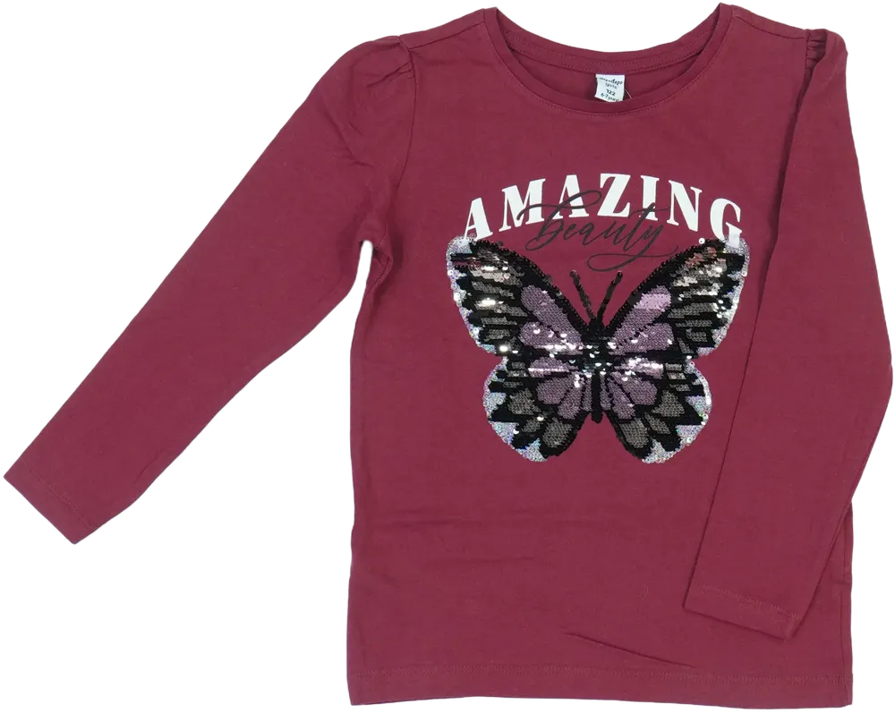 Bordó DopoDopo Hosszú ujjú felső EU 122 / UK 7 év / US 7 év/M