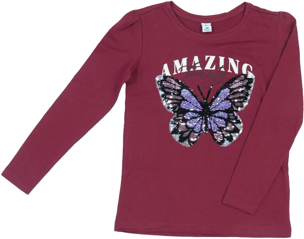 Bordó DopoDopo Hosszú ujjú felső EU 128 / UK 8 év / US 8 év/M