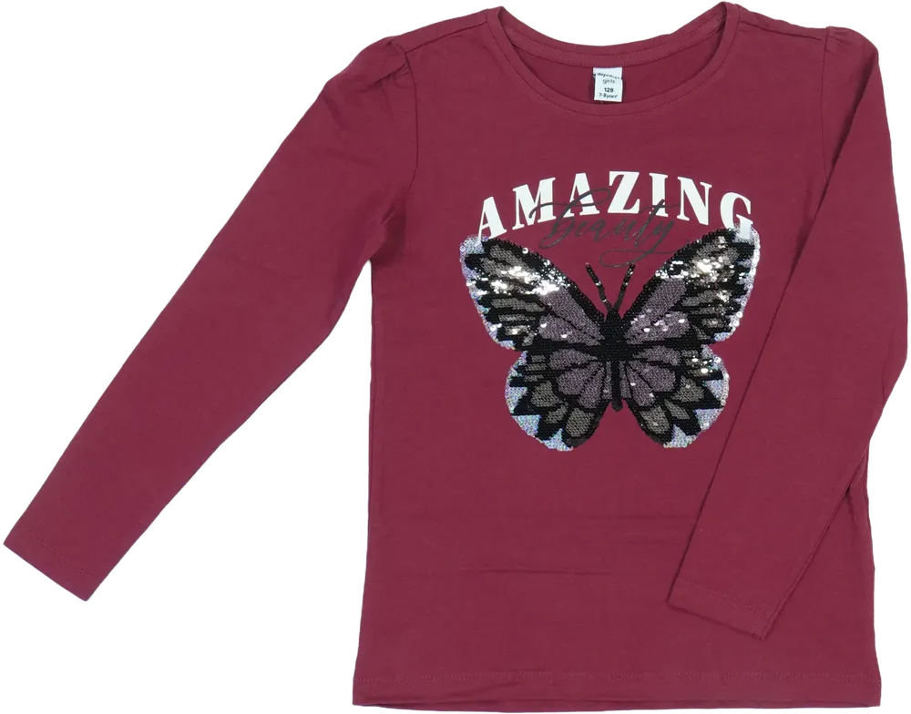 Bordó DopoDopo Hosszú ujjú felső EU 128 / UK 8 év / US 8 év/M