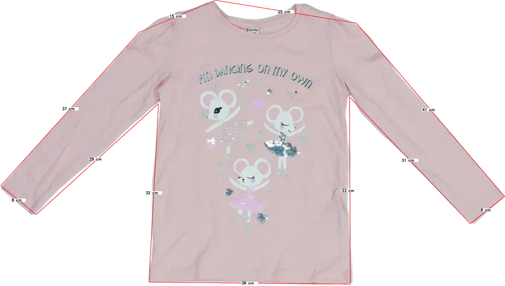 Rózsaszín DopoDopo Hosszú ujjú felső EU 128 / UK 8 év / US 8 év/M