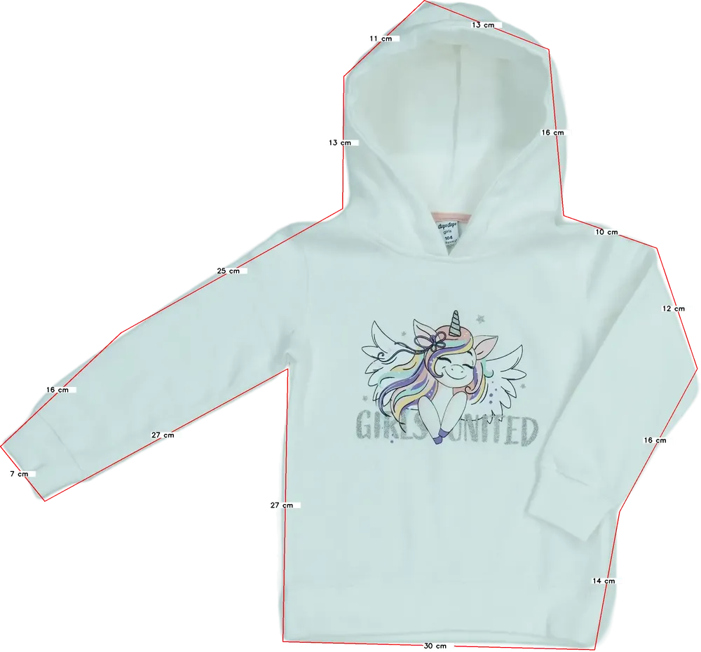 Fehér DopoDopo Kapucnis pulóver EU 104 / UK 4 év / US 4T/XS