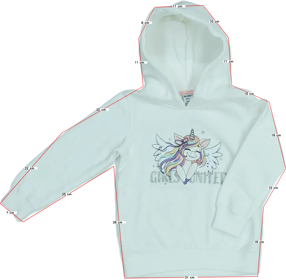 Fehér DopoDopo Kapucnis pulóver EU 110 / UK 5 év / US 5 év/XS