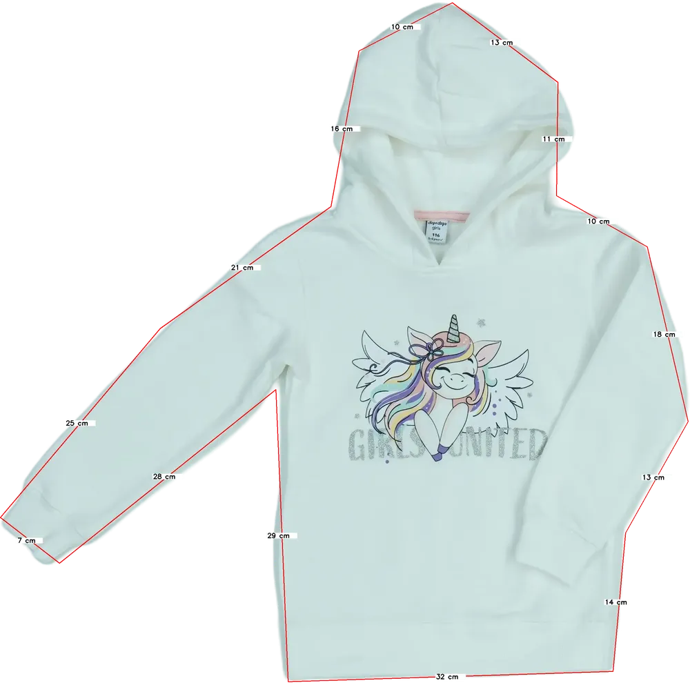 Fehér DopoDopo Kapucnis pulóver EU 116 / UK 6 év / US 6 év/S