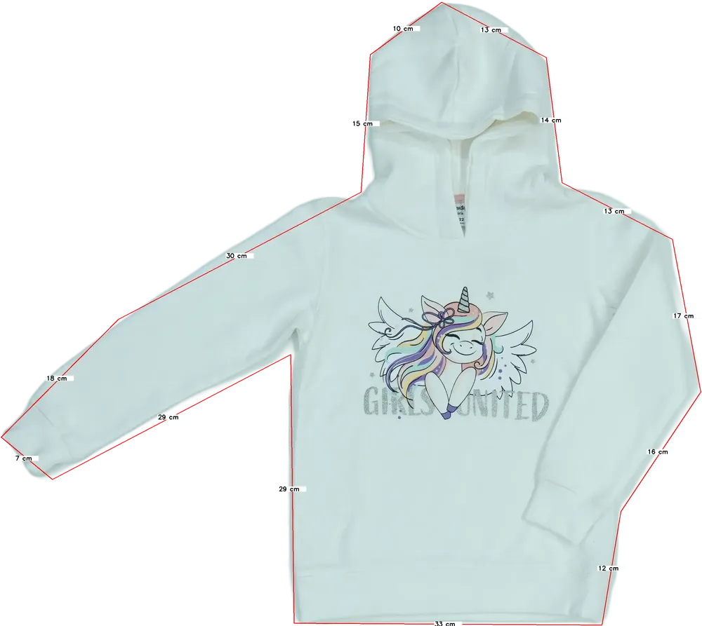 Fehér DopoDopo Kapucnis pulóver EU 122 / UK 7 év / US 7 év/M