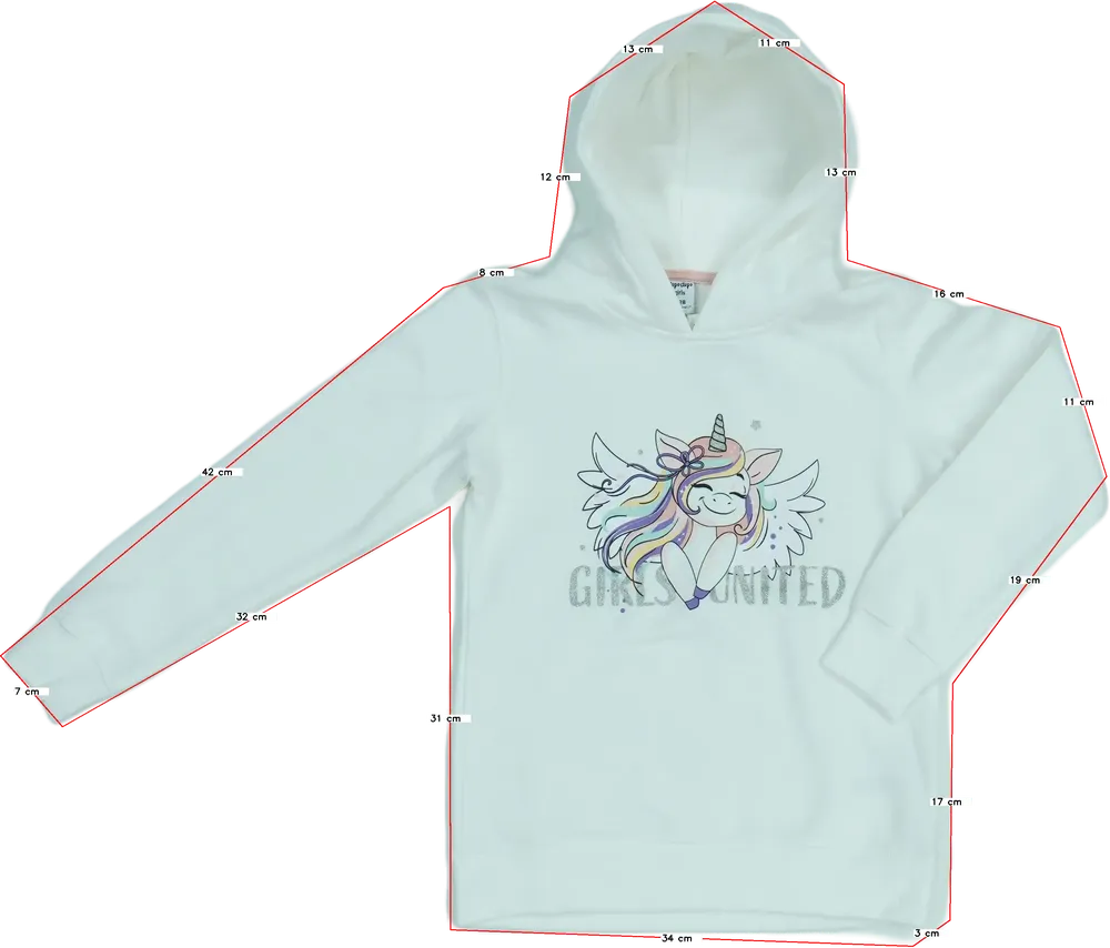 Fehér DopoDopo Kapucnis pulóver EU 128 / UK 8 év / US 8 év/M