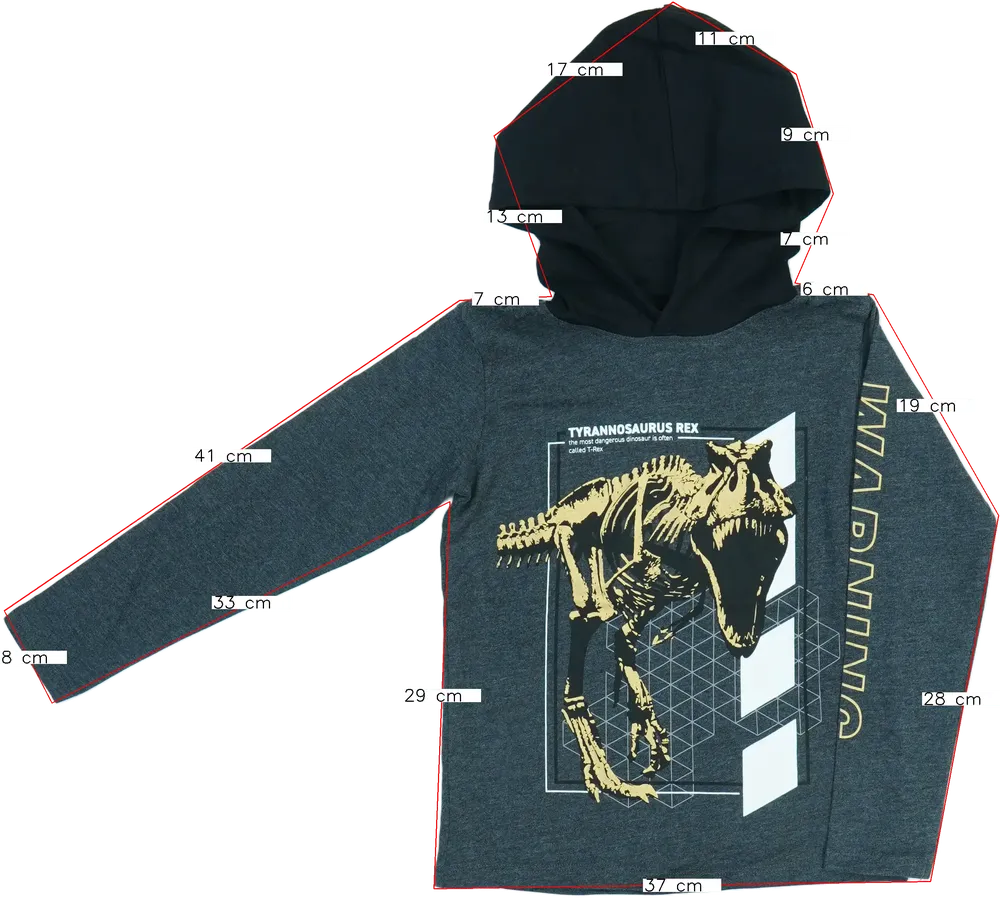 Szürke DopoDopo Hosszú ujjú felső EU 122 / UK 7 év / US 7 év/M