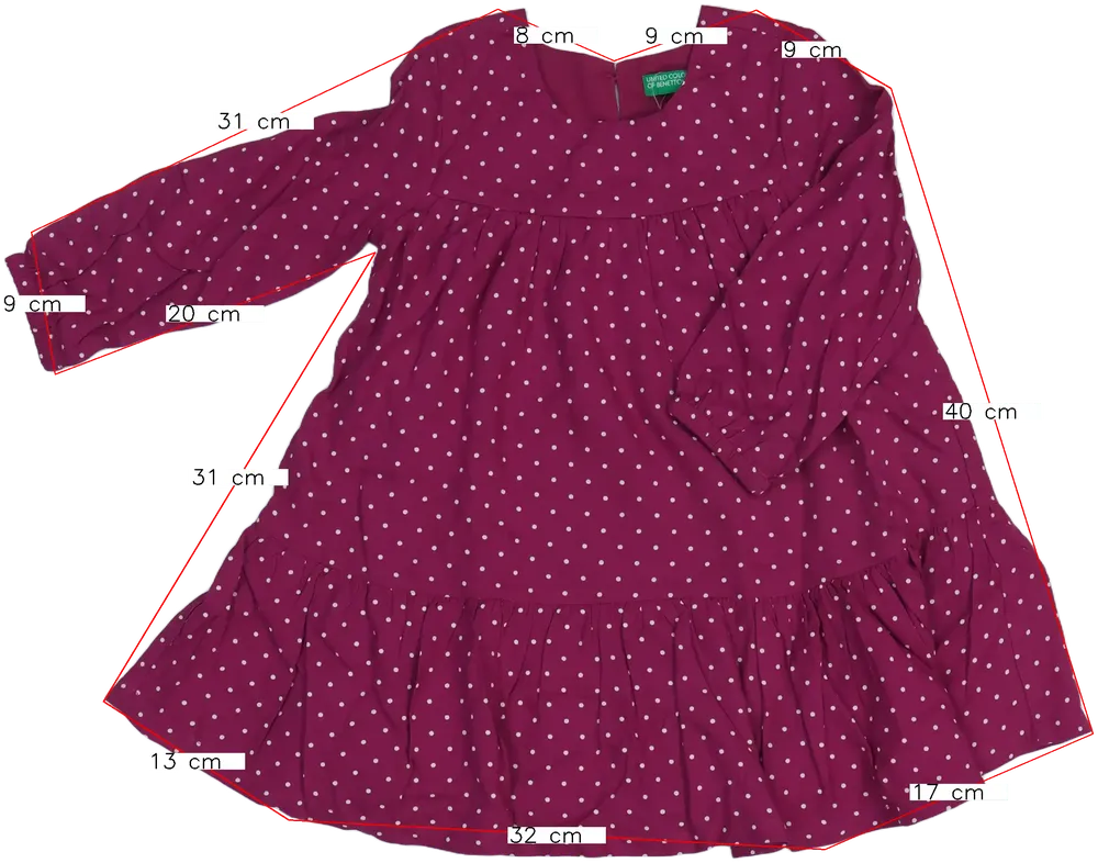 Rózsaszín Benetton Ruha EU 86 / UK 12-18 hónap / US 18 hónap