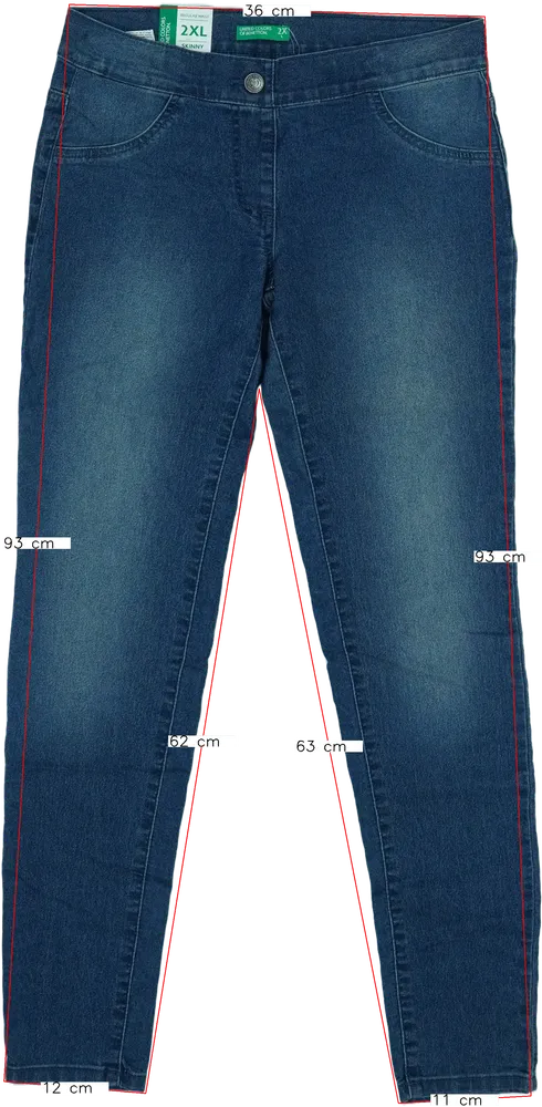Kék Benetton Farmernadrág EU 158 / UK 13 év / US 14 év/XL