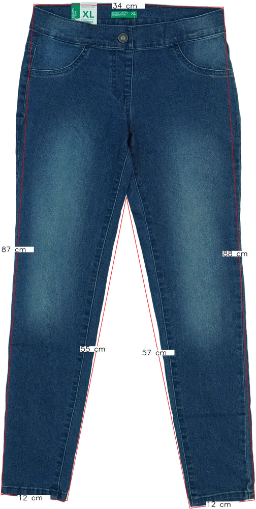 Kék Benetton Farmernadrág EU 146 / UK 11 év / US 12 év/L
