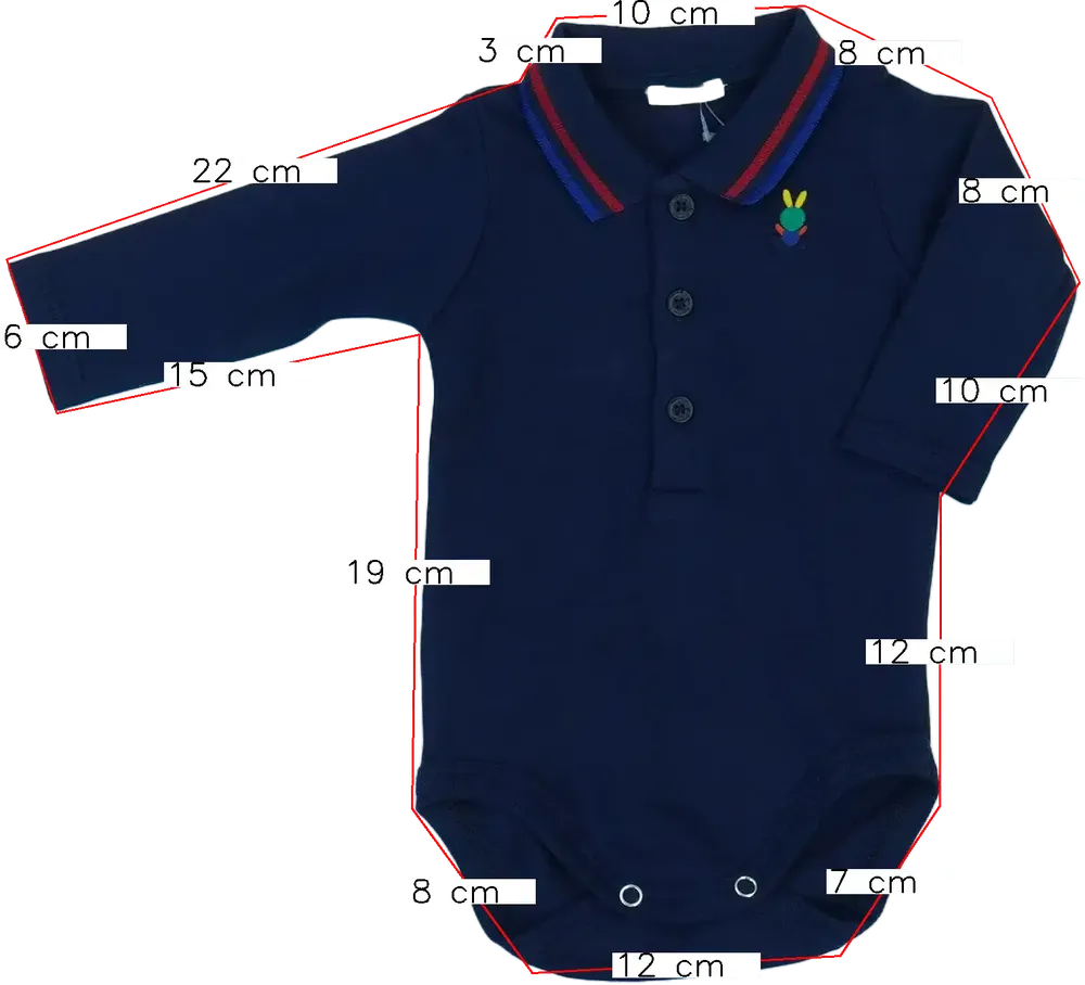 Kék Benetton Hosszú ujjú body EU 56 / UK Újszülött / US Újszülött