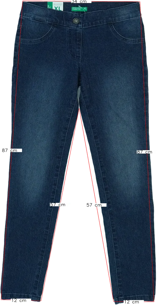 Kék Benetton Farmernadrág EU 146 / UK 11 év / US 12 év/L