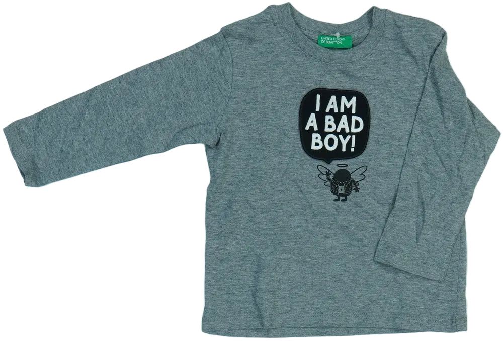 Szürke Benetton Hosszú ujjú felső EU 86 / UK 12-18 hónap / US 18 hónap