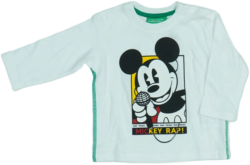 Fehér Benetton Hosszú ujjú felső EU 68 / UK 3-6 hónap / US 3-6 hónap