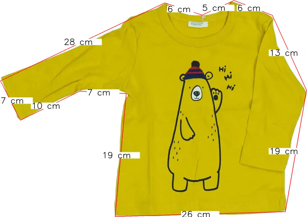 Sárga Benetton Hosszú ujjú felső EU 74 / UK 6-9 hónap / US 6-9 hónap