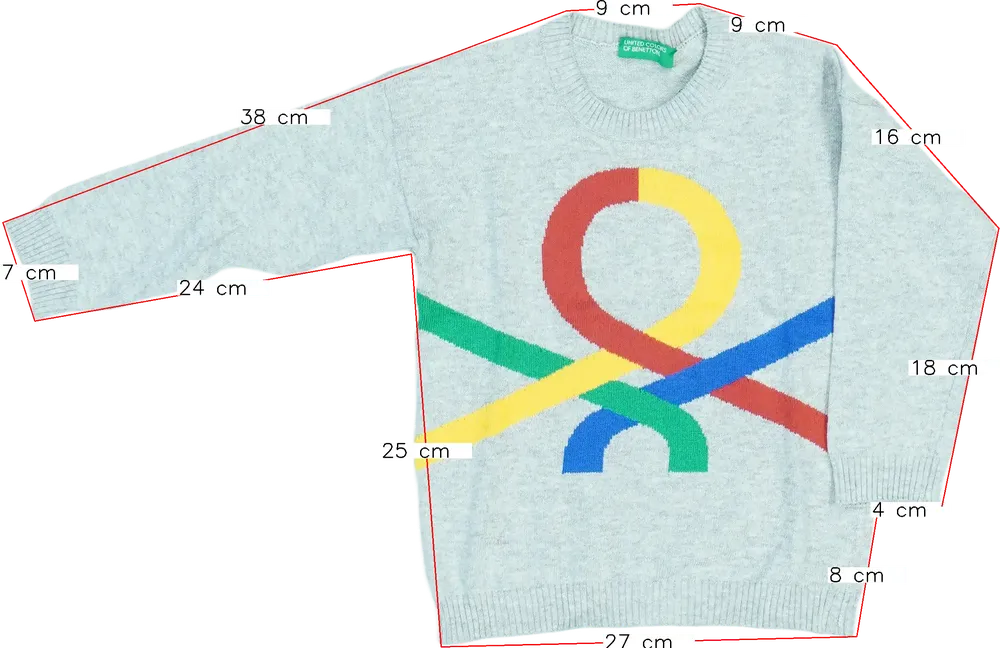 Kék Benetton Pulóver EU 92 / UK 2 év / US 2T