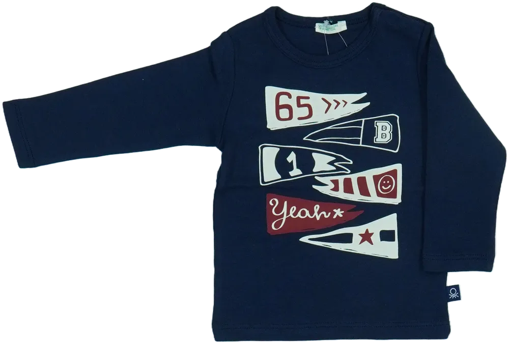 Kék Benetton Hosszú ujjú felső EU 68 / UK 3-6 hónap / US 3-6 hónap