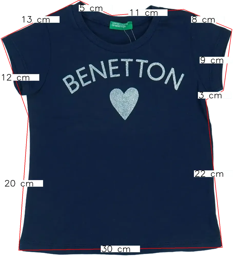 Kék Benetton Póló EU 86 / UK 12-18 hónap / US 18 hónap