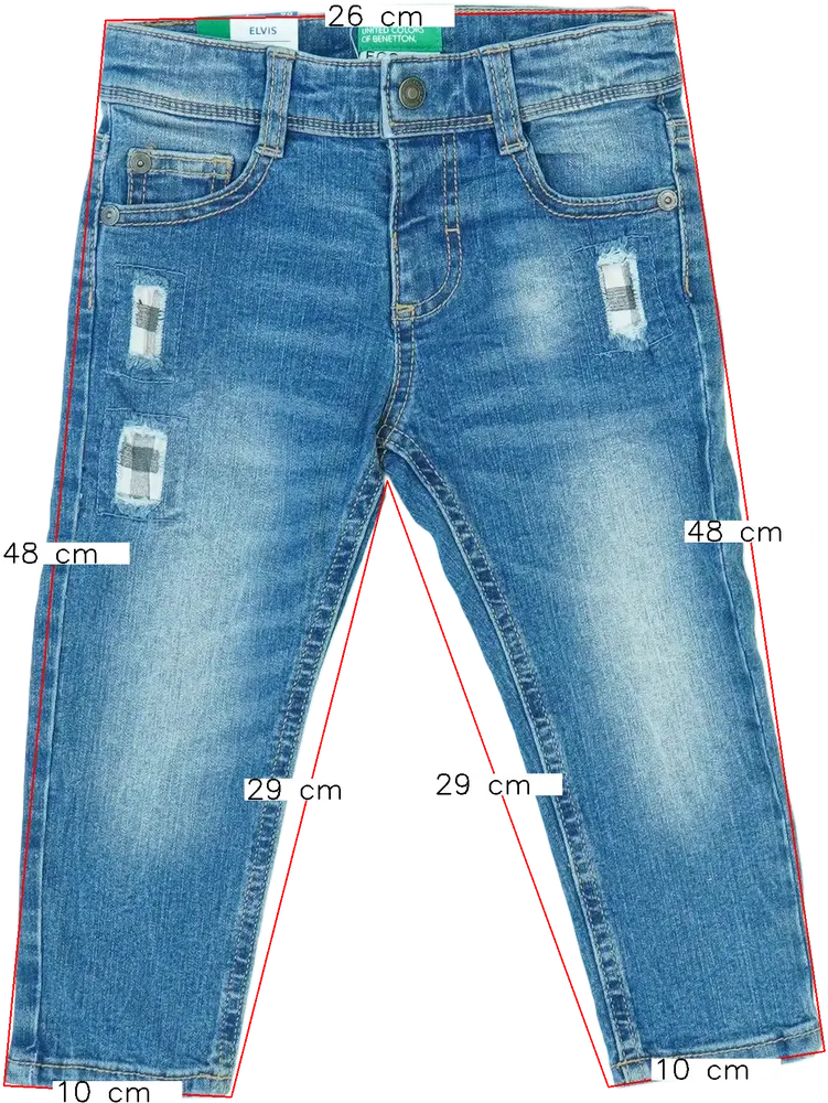 Kék Benetton Farmernadrág EU 92 / UK 2 év / US 2T
