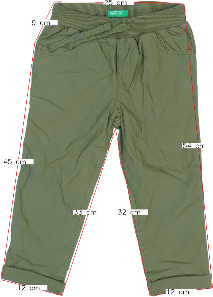 Zöld Benetton Hosszúnadrág EU 98 / UK 3 év / US 3T