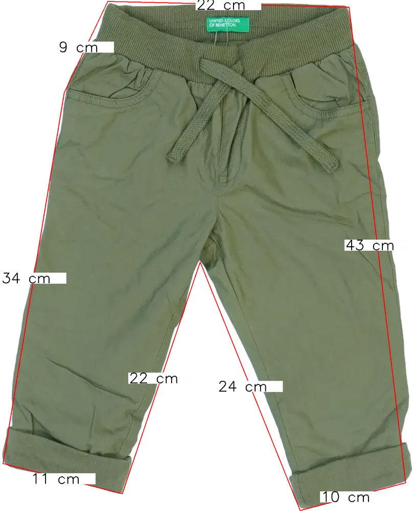 Zöld Benetton Hosszúnadrág EU 86 / UK 12-18 hónap / US 18 hónap