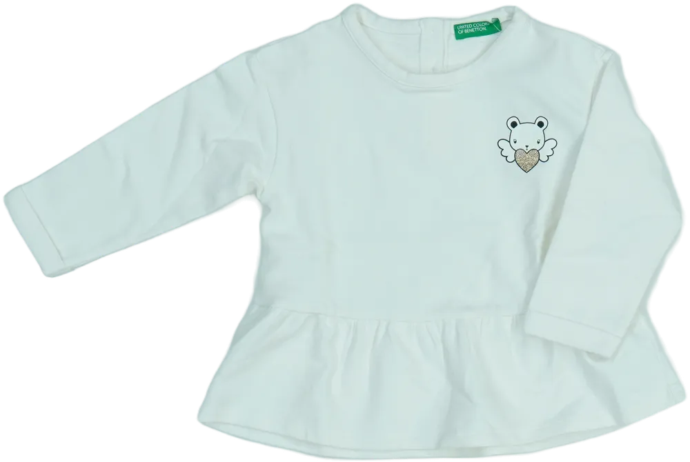 Fehér Benetton Hosszú ujjú felső EU 86 / UK 12-18 hónap / US 18 hónap