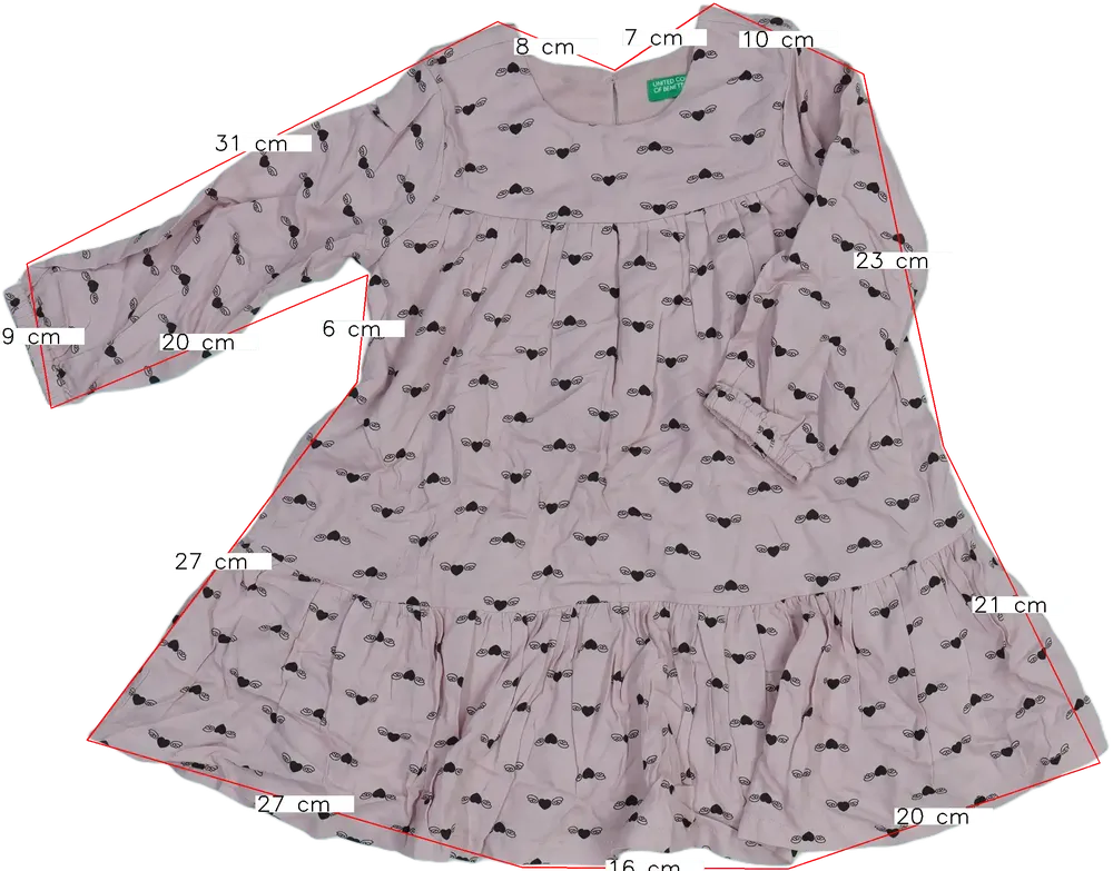 Rózsaszín Benetton Ruha EU 86 / UK 12-18 hónap / US 18 hónap