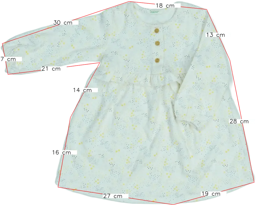 Fehér Benetton Ruha EU 80 / UK 9-12 hónap / US 12 hónap