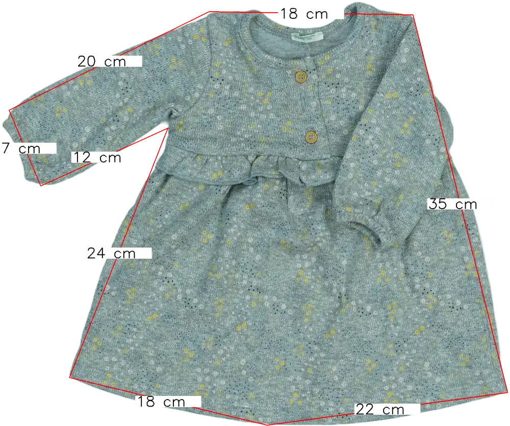 Szürke Benetton Ruha EU 62 / UK 0-3 hónap / US 0-3 hónap