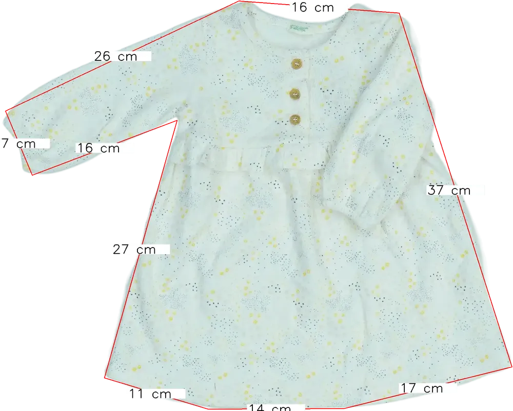 Fehér Benetton Ruha EU 68 / UK 3-6 hónap / US 3-6 hónap