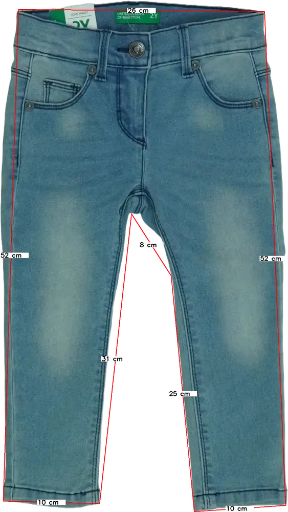 Kék Benetton Farmernadrág EU 92 / UK 2 év / US 2T