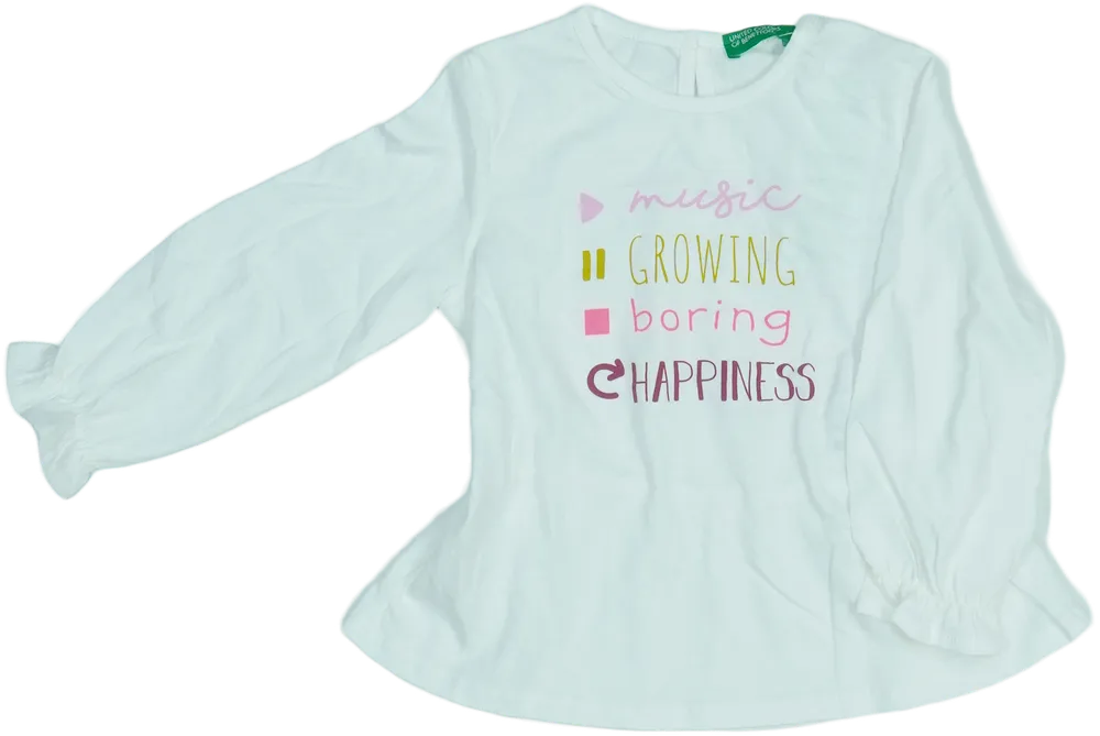 Fehér Benetton Hosszú ujjú felső EU 86 / UK 12-18 hónap / US 18 hónap