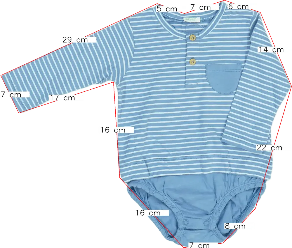 Kék Benetton Hosszú ujjú body EU 74 / UK 6-9 hónap / US 6-9 hónap