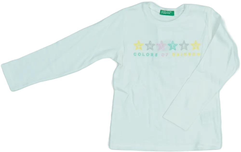 Fehér Benetton Hosszú ujjú felső EU 98 / UK 3 év / US 3T