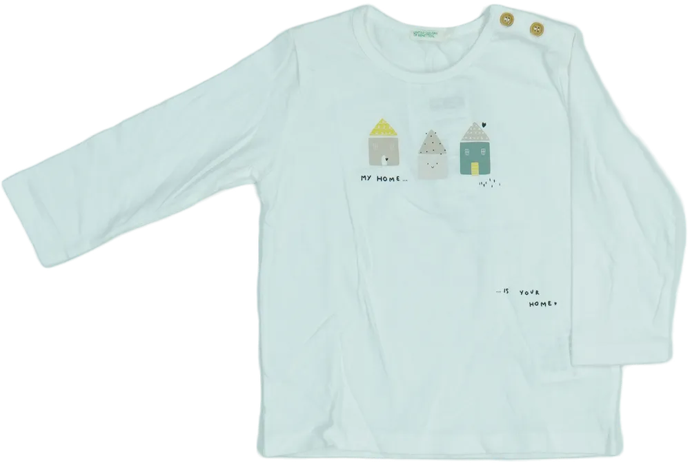 Fehér Benetton Hosszú ujjú felső EU 80 / UK 9-12 hónap / US 12 hónap