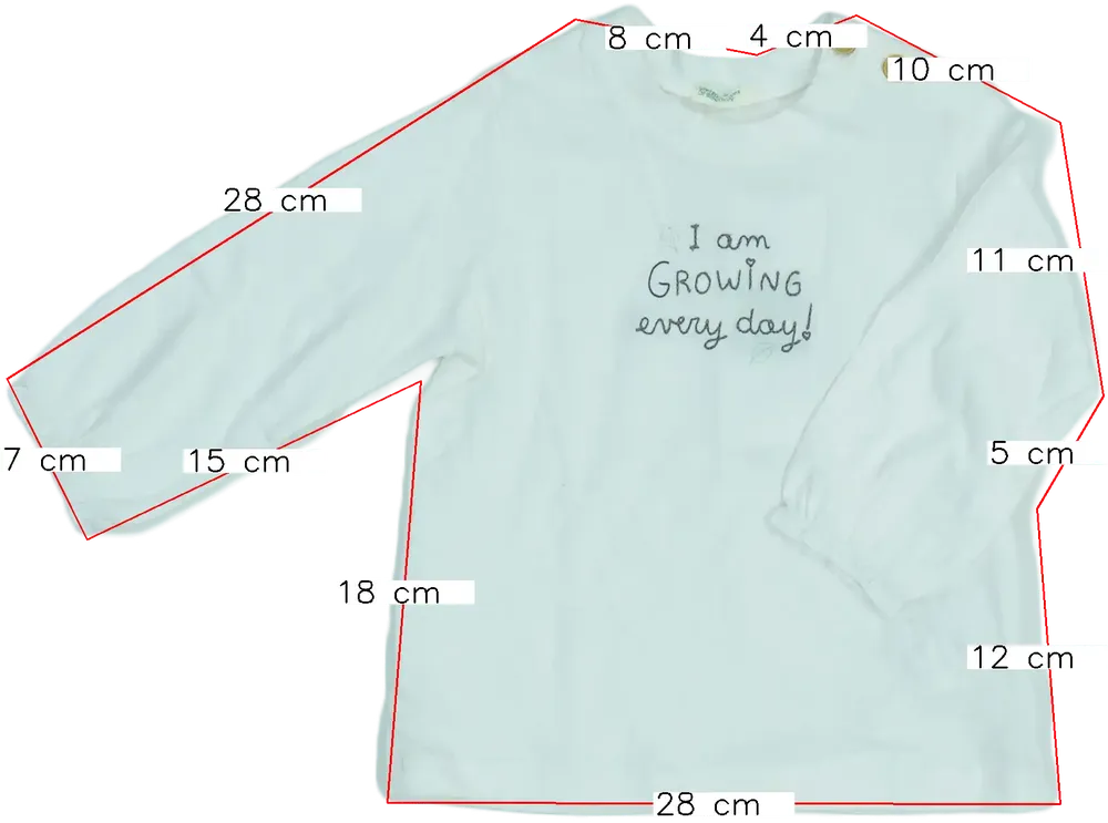 Fehér Benetton Hosszú ujjú felső EU 74 / UK 6-9 hónap / US 6-9 hónap